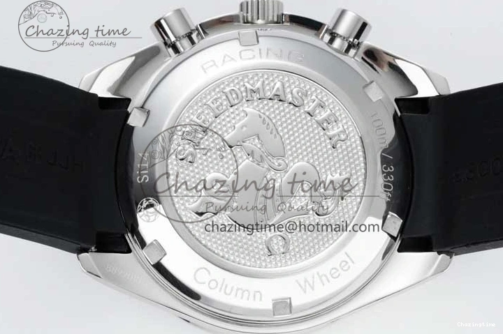 0314 ZipUp Speedmaster Racing Master SS HKF Best Edition Gray Black Dial on Black Rubber Strap A 7811